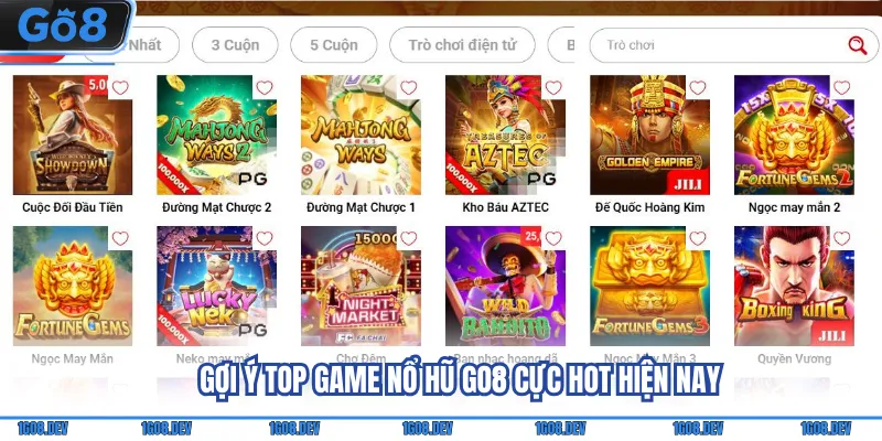 Gợi ý top game nổ hũ Go8 cực hot hiện nay