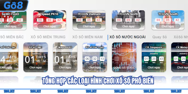 Xổ Số Go8 - Nền Tảng Chơi Lô Đề Uy Tín Với Nhiều Trò Hot 3 Tổng hợp các loại hình chơi xổ số phổ biến